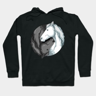 Horseback Riding Yin Yang Yoga Horses Art Equestrian Hoodie